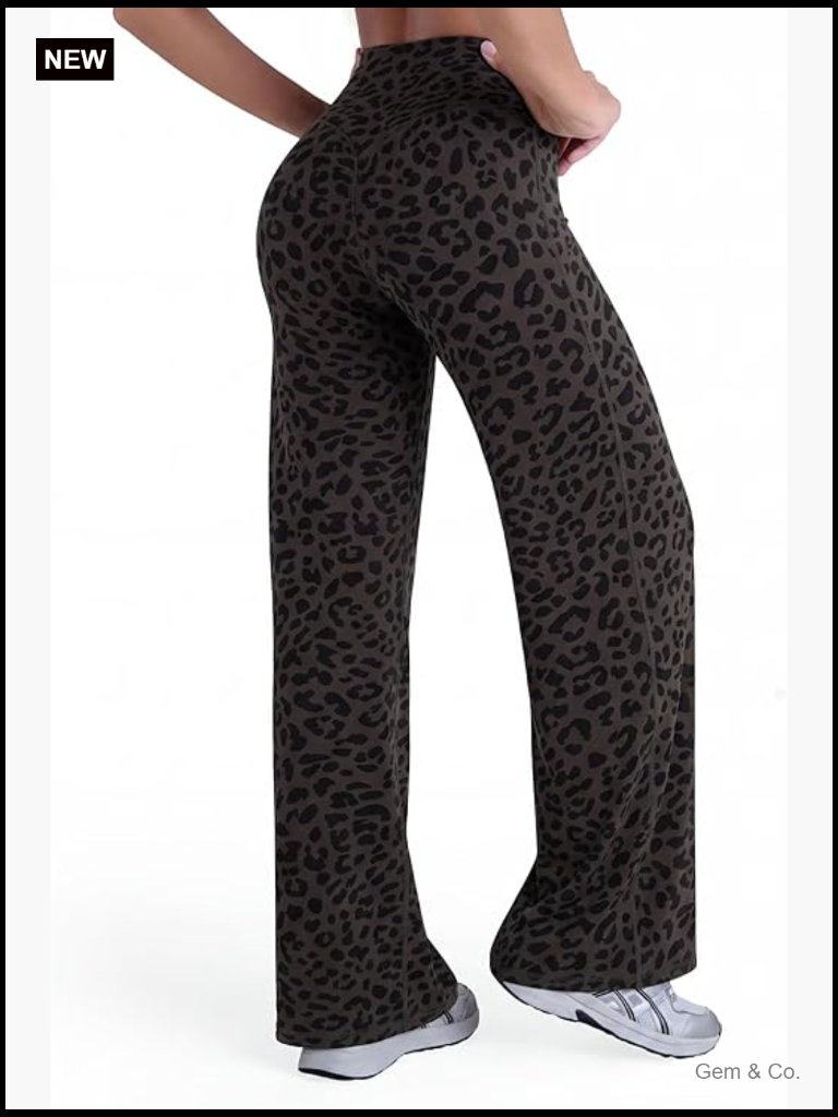 Butt Lifting Wide Leg Yoga Pants High Waist Tummy Control No Front Seam Workout